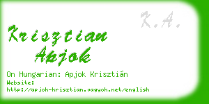 krisztian apjok business card